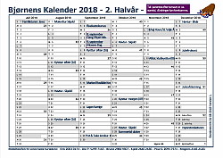 Klik p kalenderen, s fr du en pdf-fil i A4 format - Print i liggende med 2. halvr 2018...